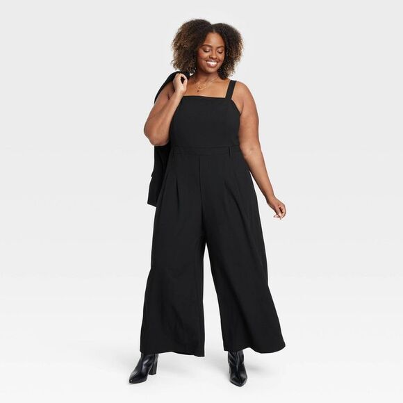Ava & Viv - Women's Tailored Jumpsuit - Ava & Viv Black 2X Black - Picture 3 of 3